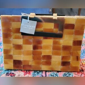 Vintage Shiraleah Authentic Tortoise Shell Tile Handbag Purse Still With Tags